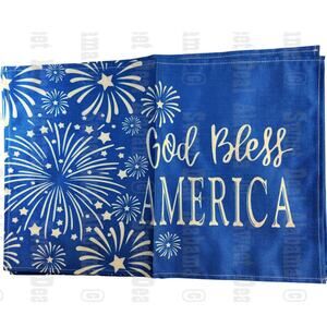 Patriotic "God Bless America" Table Placemats, 4-Pack, 18-1/2" x 12-1/8"